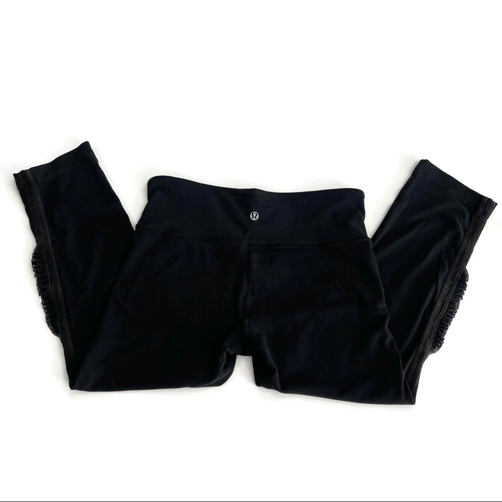 Lululemon Wunder Under Crop Ruffle Leggings Size 6 - Picture 6 of 11
